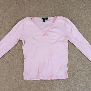 Ralph Lauren Vintage Light Pink V-Neck long sleeve